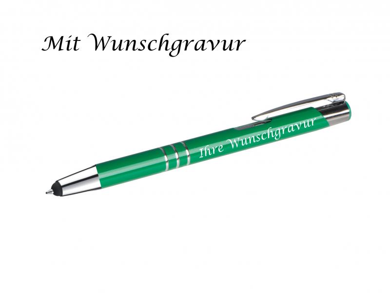 10 Touchpen Kugelschreiber aus Metall mit Gravur  / 10 verschiedene Farben