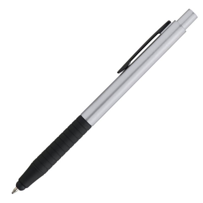 10 Touchpen Kugelschreiber mit Gravur / Farbe: silber