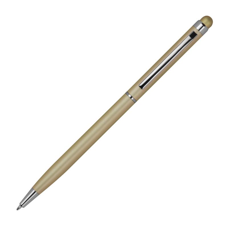 10 Touchpen Kugelschreiber mit Gravur / schlankes design / Farbe: gold