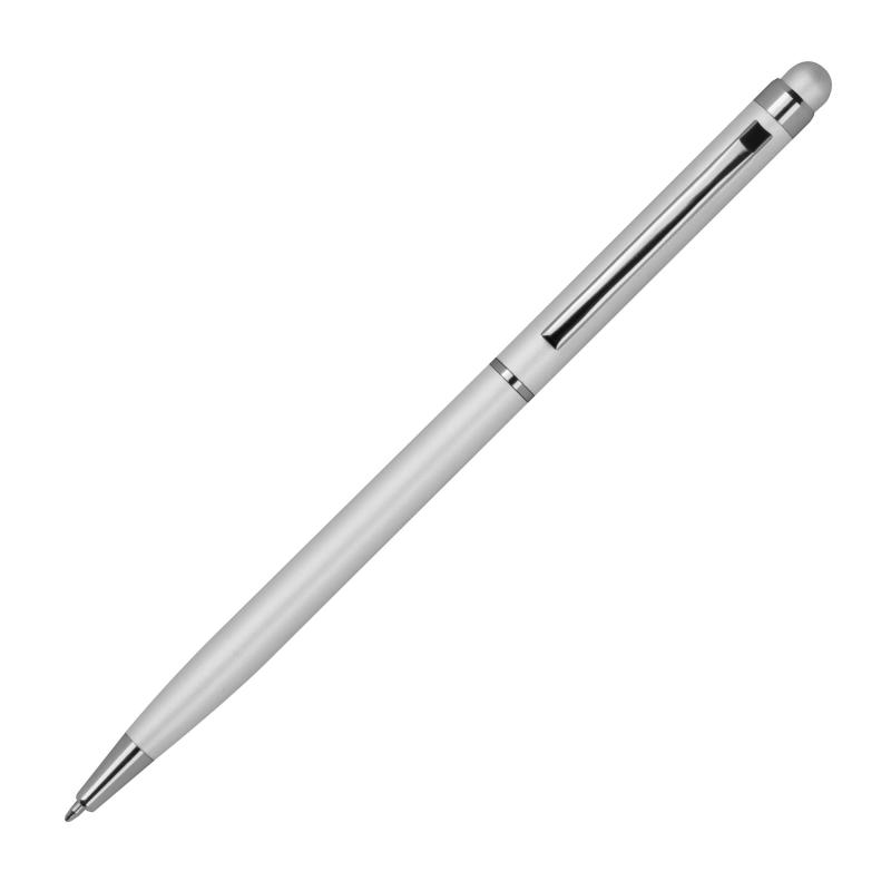 10 Touchpen Kugelschreiber mit Gravur / schlankes design / Farbe: silber