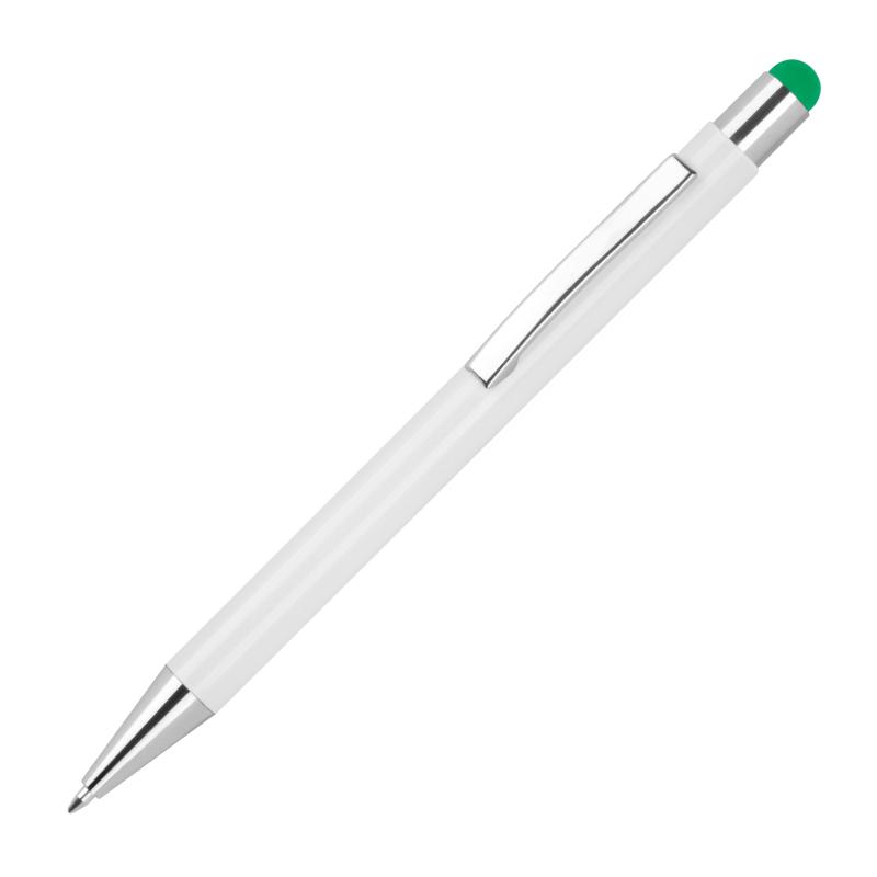 10 Touchpen Kugelschreiber mit Namensgravur / aus Metall - Stylusfarbe: grün