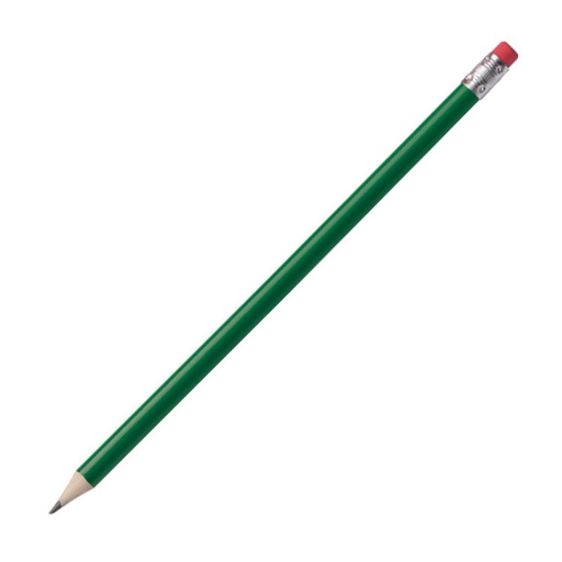 100 Bleistifte mit Radierer - HB - Farbe: lackiert grün - mit Namensgravur