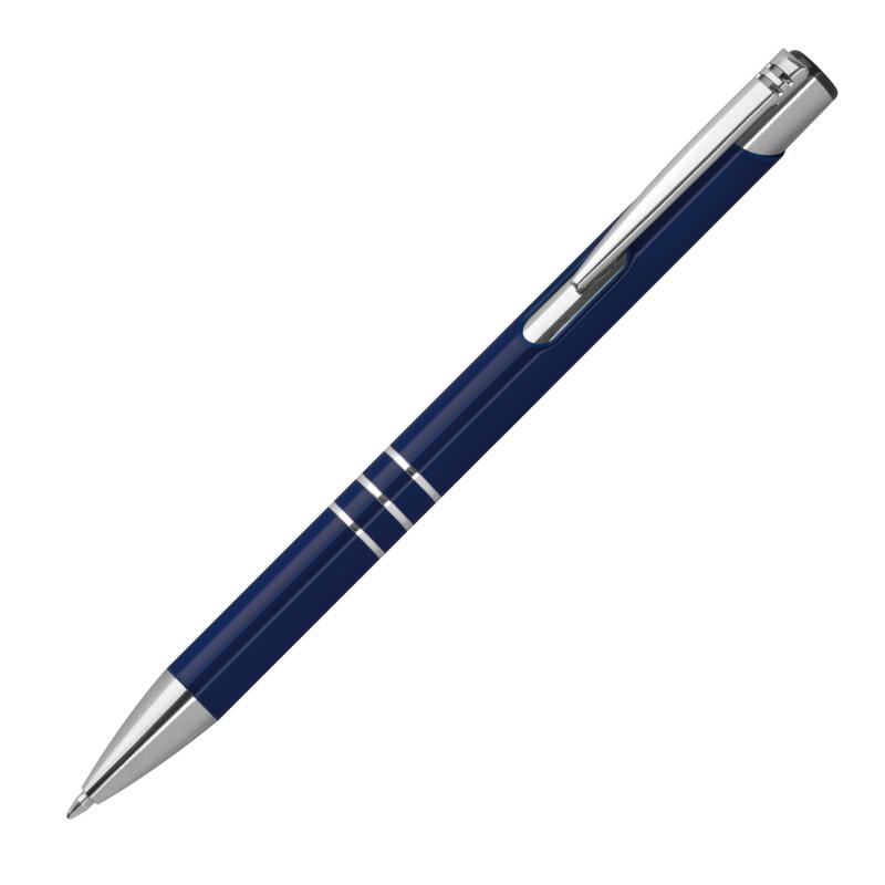 100 Kugelschreiber aus Metall mit Gravur / vollfarbig lackiert dunkelblau (matt)