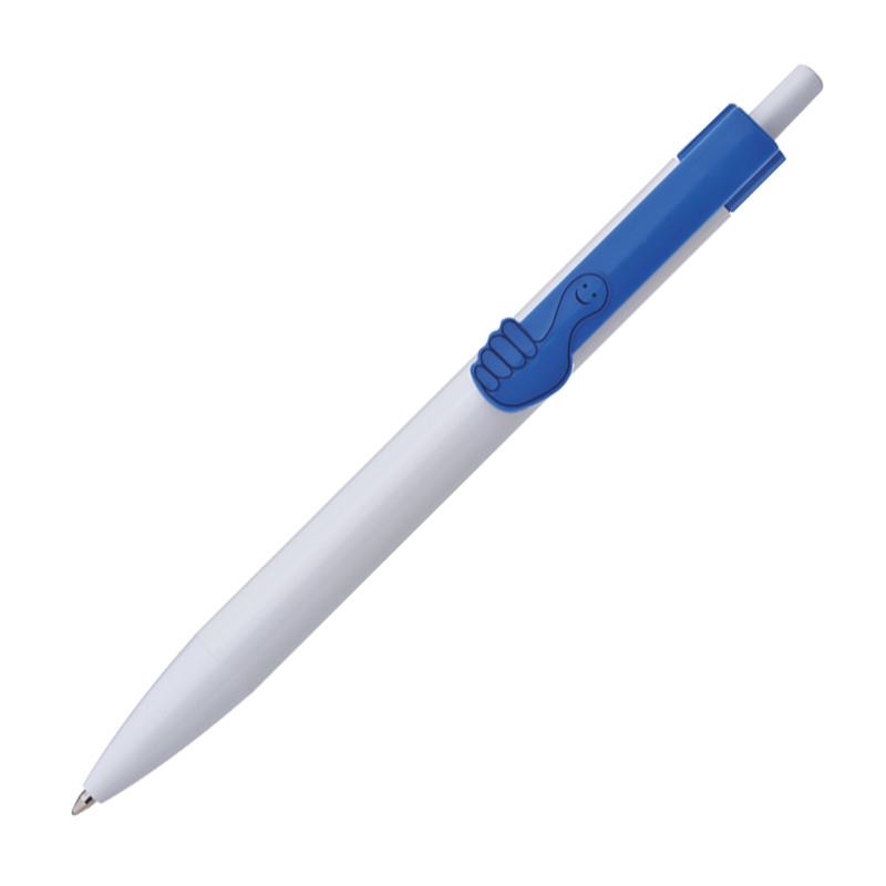 100x Druckkugelschreiber mit Gravur / "Hände" / Clipfarbe: blau