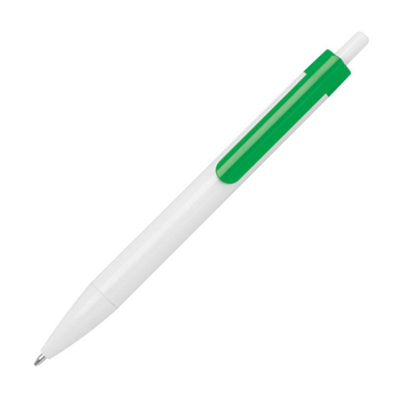 100x Druckkugelschreiber mit Namensgravur - Farbe: weiß-grün