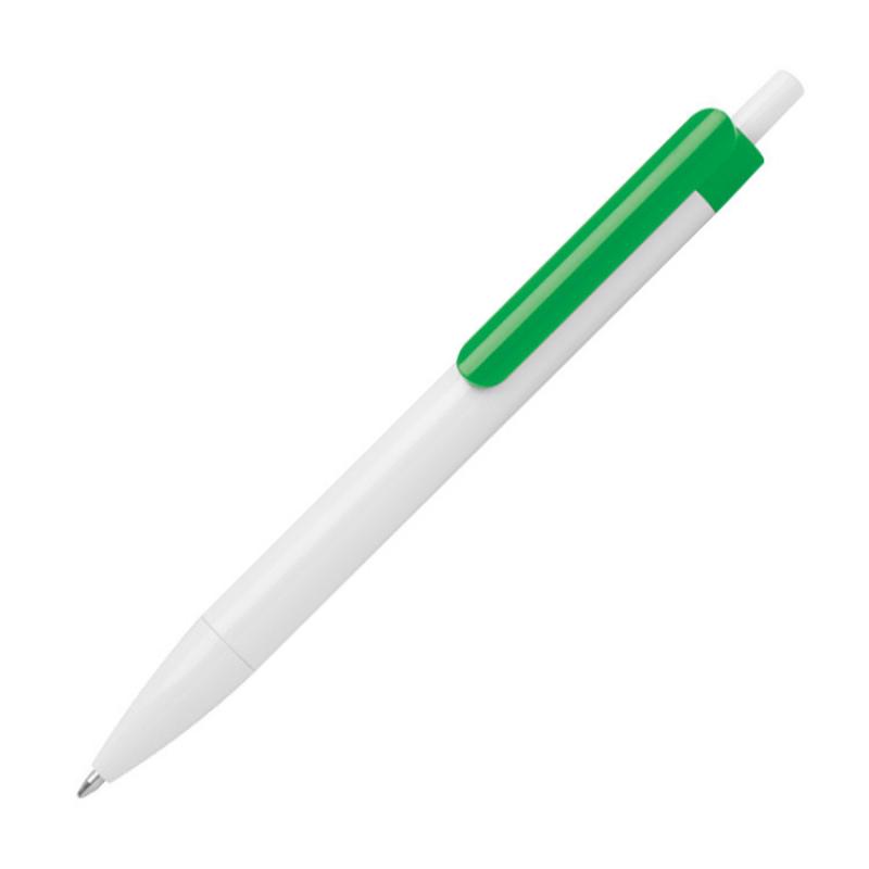 100x Druckkugelschreiber mit Namensgravur - Farbe: weiß-grün