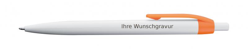 100x Kugelschreiber mit Gravur / Clipfarbe: orange