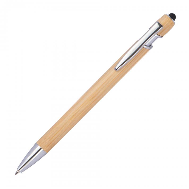 10x Holz-Touchpen-Kugelschreiber mit Gravur / aus Bambus