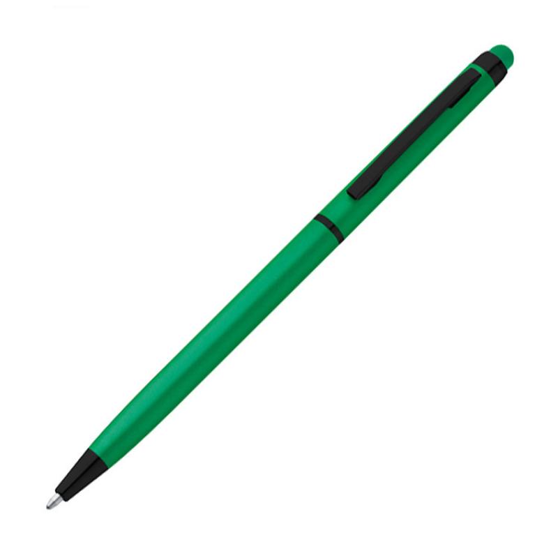 10x Kugelschreiber mit Gravur / aus Metall / mit Touchfunktion / Farbe: grün