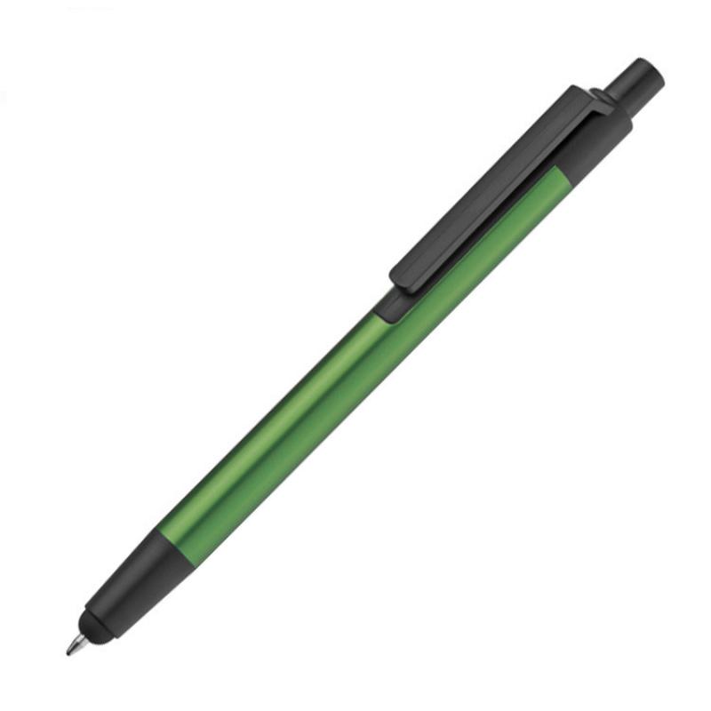 10x Kugelschreiber mit Gravur / aus Metall / mit Touchfunktion / Farbe: grün