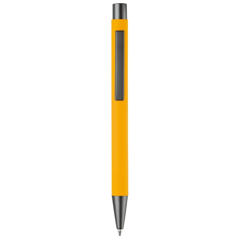 10x Kugelschreiber mit Namensgravur - aus Metall - mit Soft-Touch - Farbe: gelb