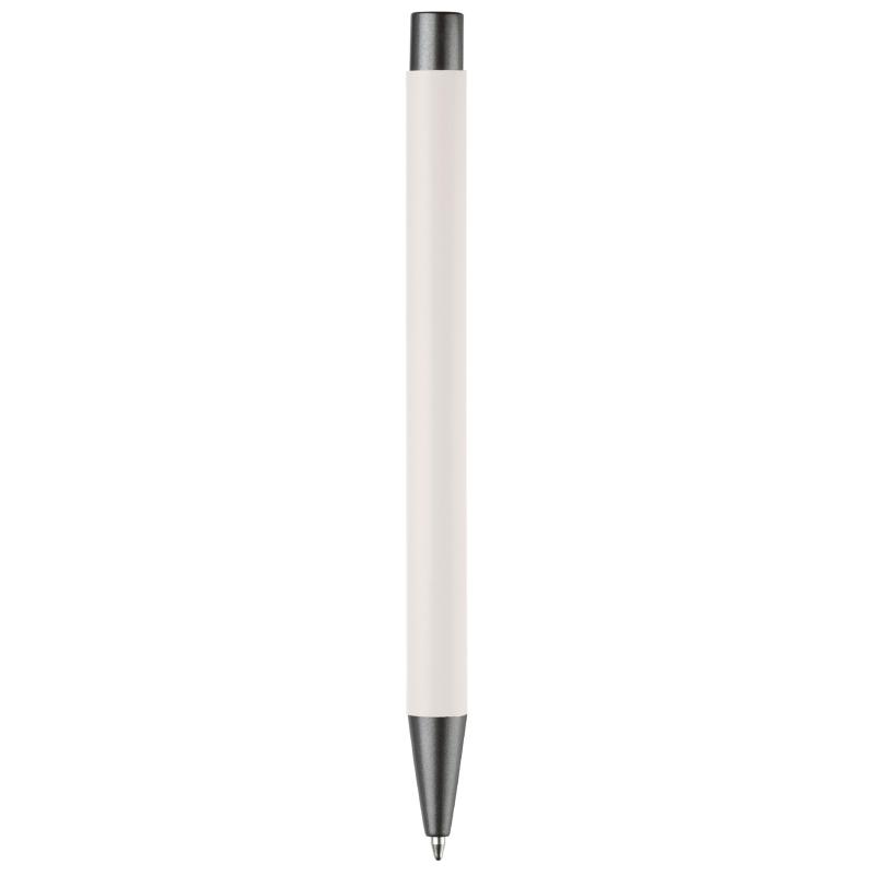 10x Kugelschreiber mit Namensgravur - aus Metall - mit Soft-Touch - Farbe: weiß