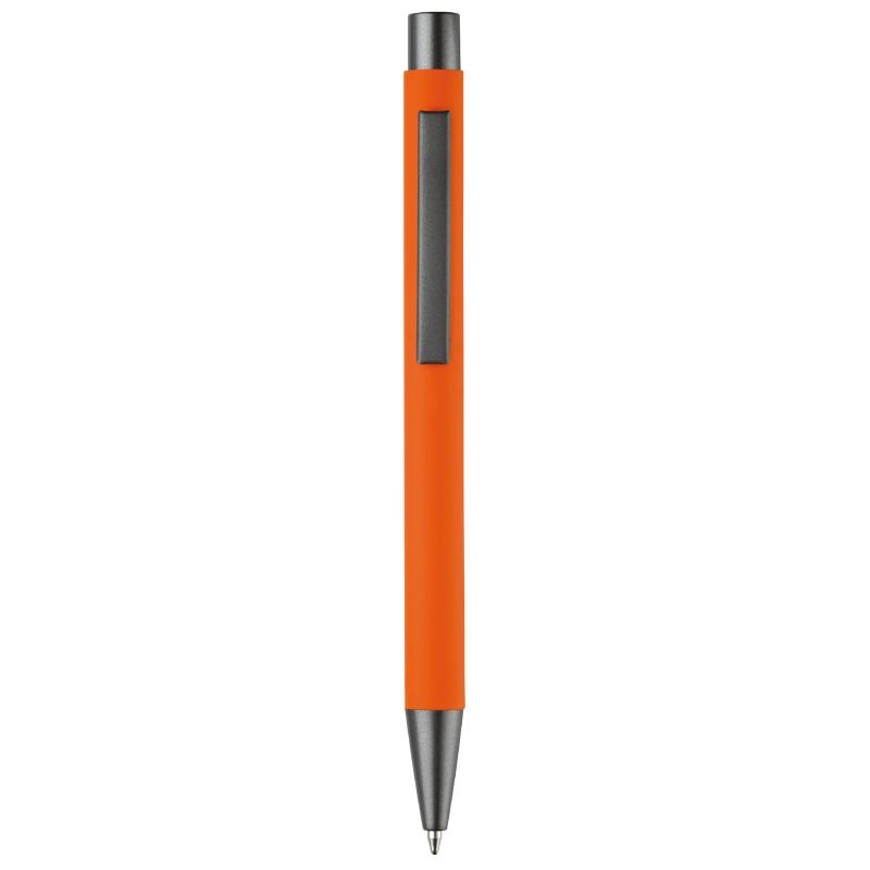 10x Kugelschreiber mit Namensgravur - aus Metall mit Soft-Touch - Farbe: orange