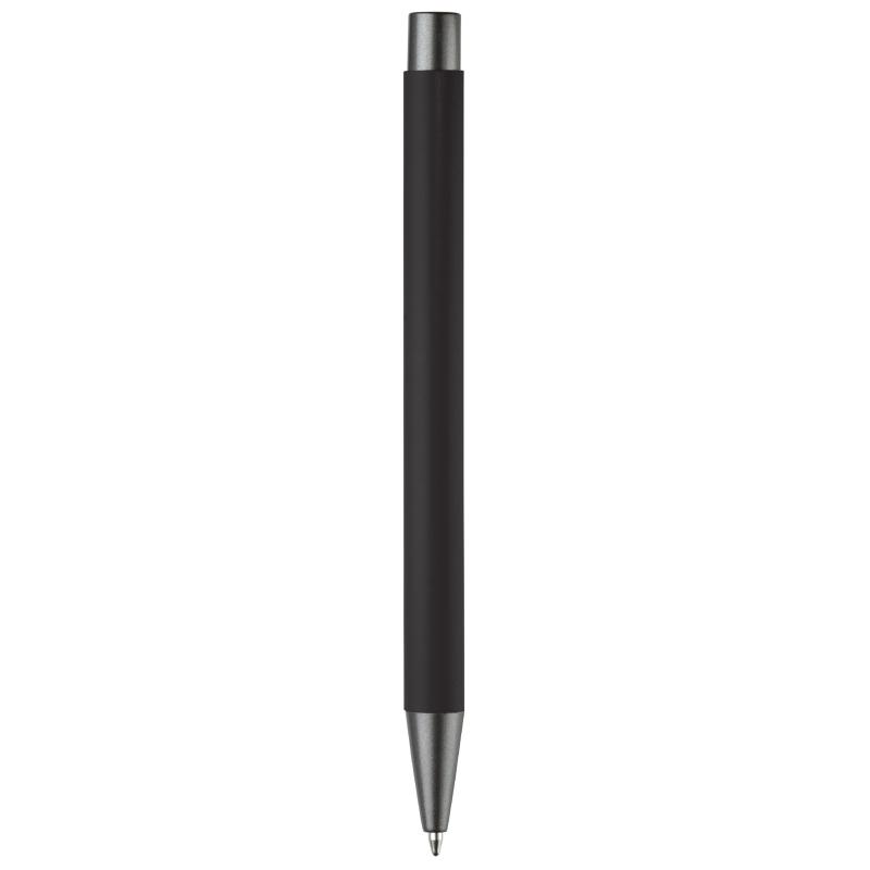 10x Kugelschreiber mit Namensgravur - aus Metall mit Soft-Touch - Farbe: schwarz