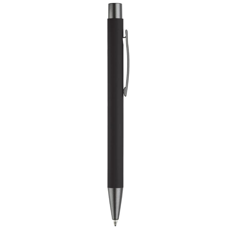 10x Kugelschreiber mit Namensgravur - aus Metall mit Soft-Touch - Farbe: schwarz