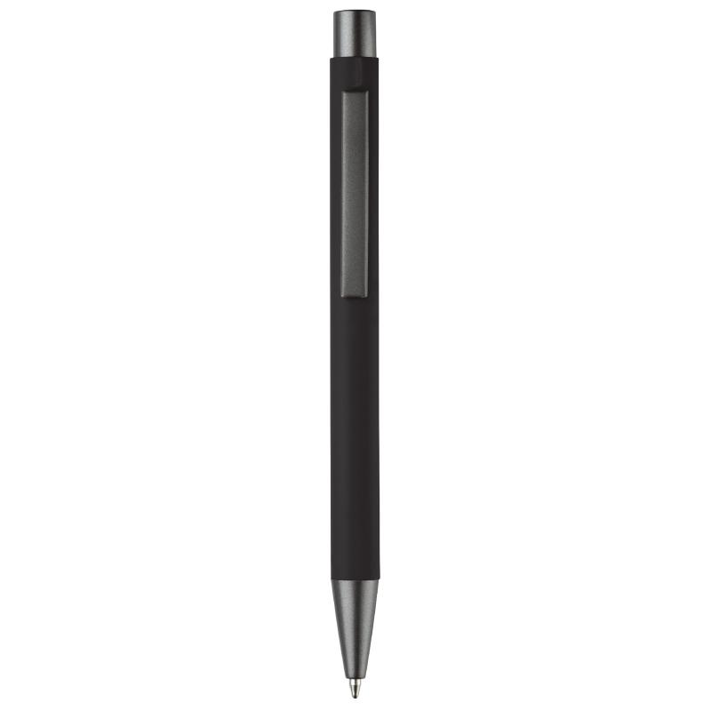 10x Kugelschreiber mit Namensgravur - aus Metall mit Soft-Touch - Farbe: schwarz