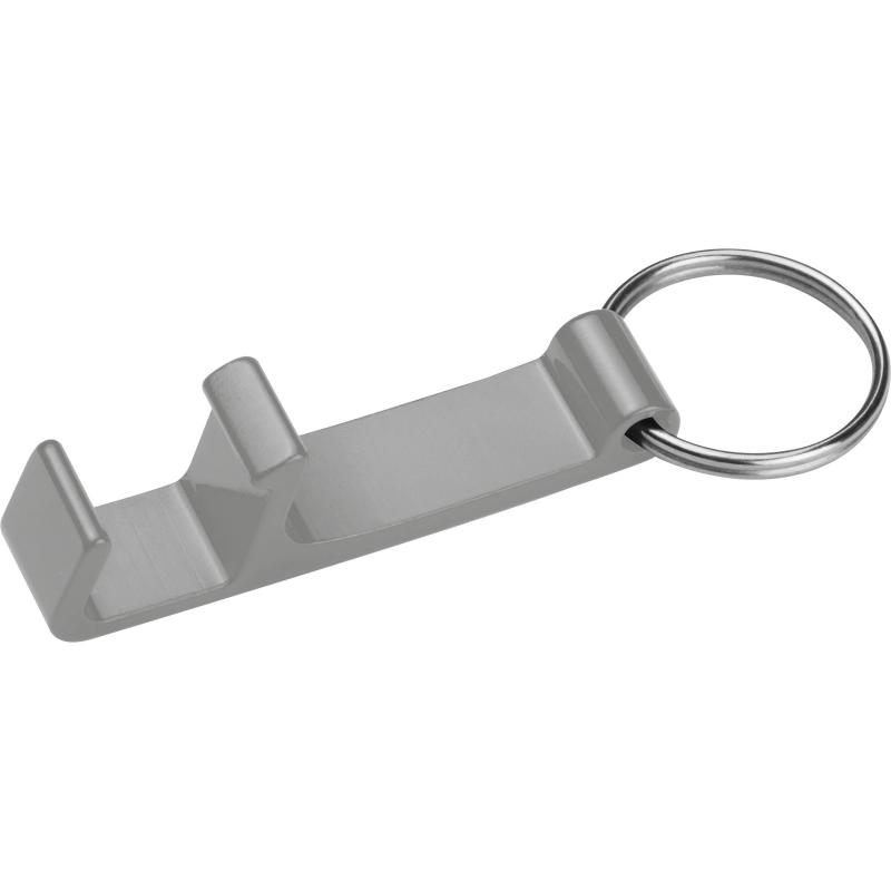10x Schlüsselanhänger mit Gravur / mit Flaschenöffner / Farbe: grau