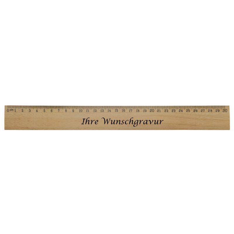 2x Holz-Lineal aus Zedernholz mit Gravur / Länge: je 1x 30 cm und 20cm