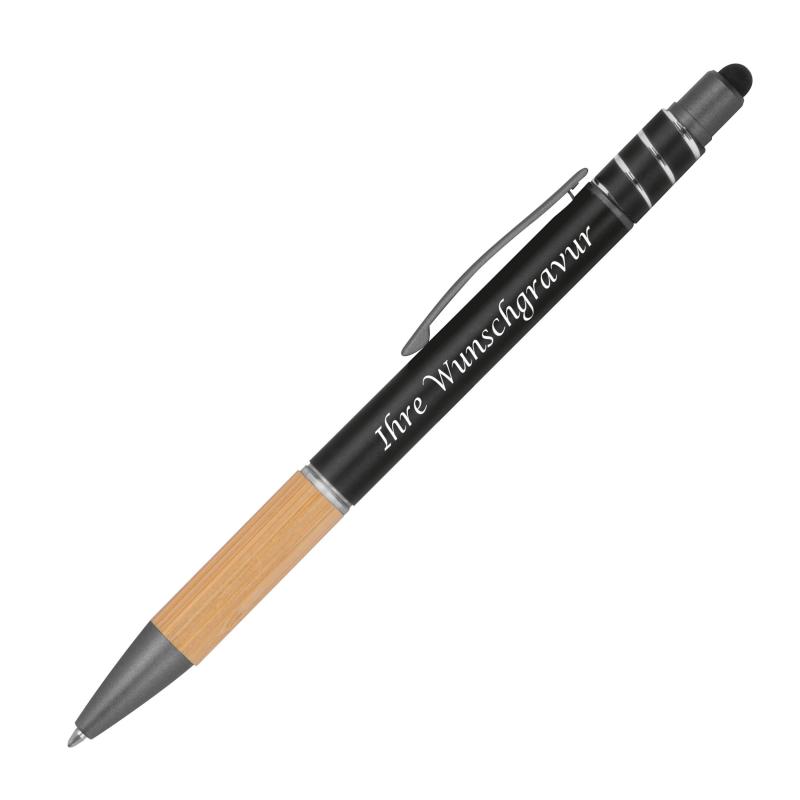 4 Fidget Touchpen-Kugelschreiber mit Gravur / aus Metall / 4 Farben
