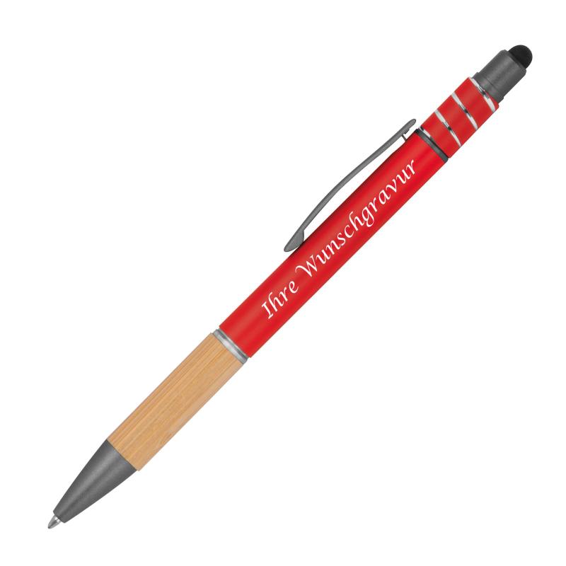 4 Fidget Touchpen-Kugelschreiber mit Gravur / aus Metall / 4 Farben
