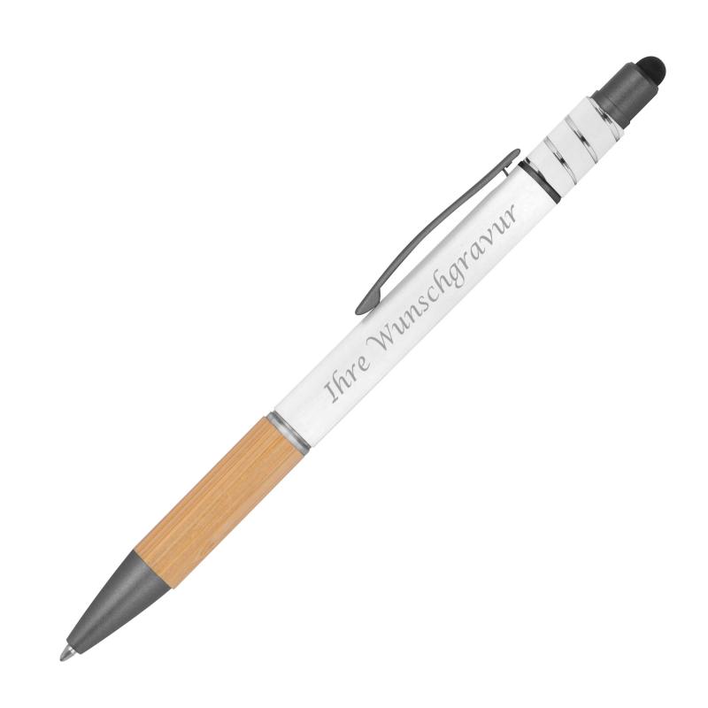 4 Fidget Touchpen-Kugelschreiber mit Gravur / aus Metall / 4 Farben