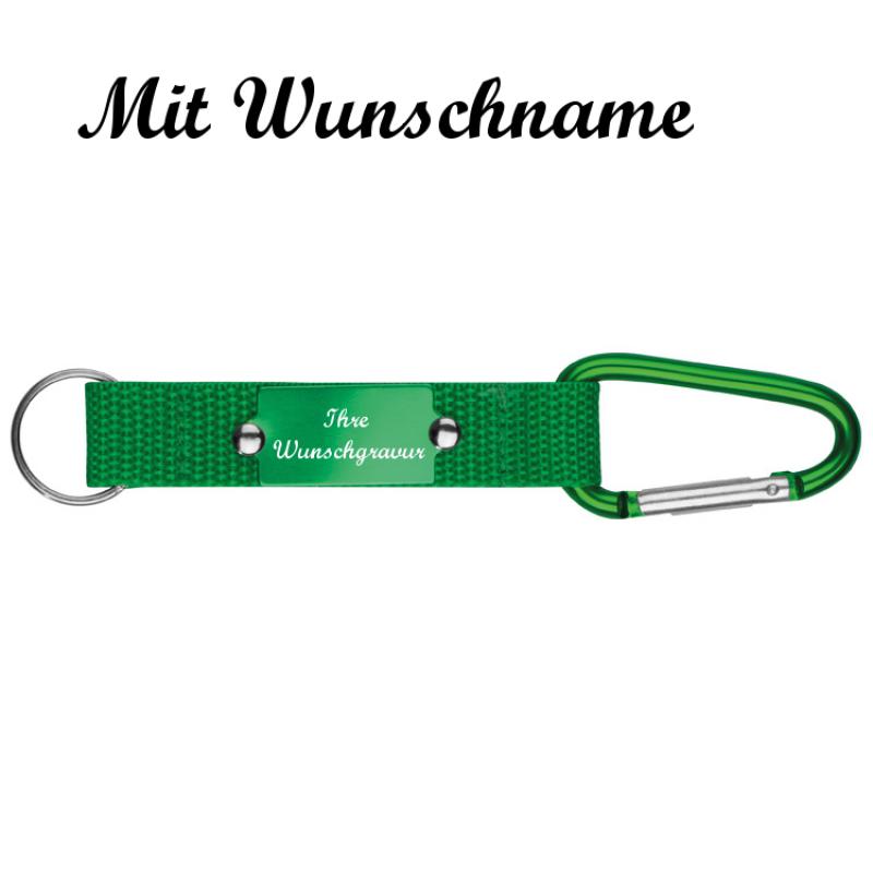 4x Schlüsselanhänger mit Namensgravur - mit Karabiner - 4 verschiedene Farben