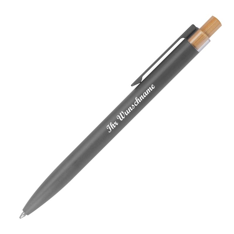 5 Kugelschreiber aus recyceltem Aluminium mit Namensgravur - Farbe: anthrazit