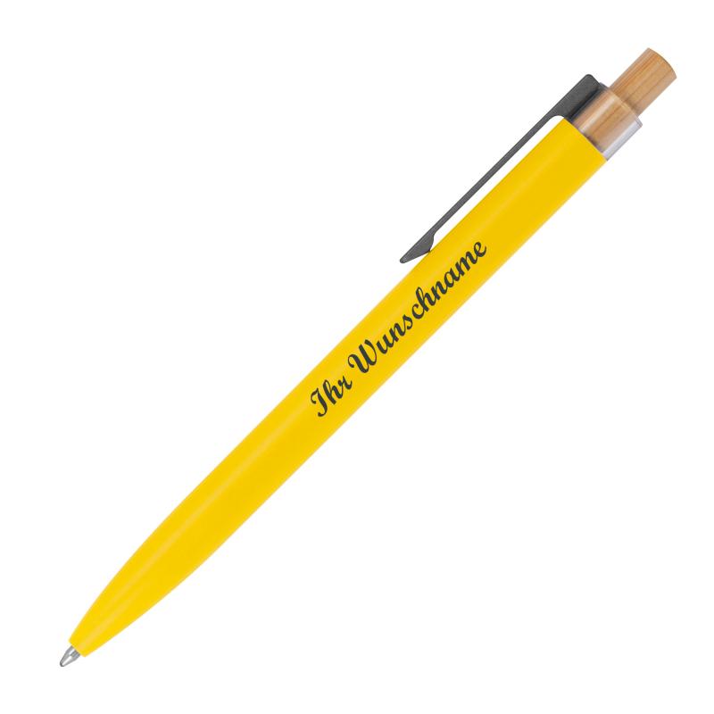 5 Kugelschreiber aus recyceltem Aluminium mit Namensgravur - Farbe: gelb
