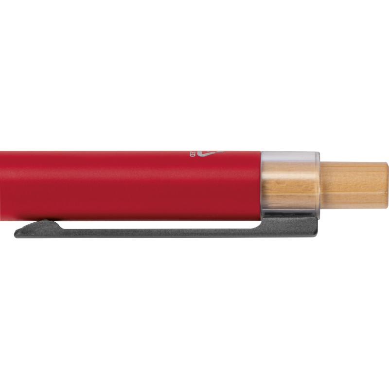 5 Kugelschreiber aus recyceltem Aluminium mit Namensgravur - Farbe: rot