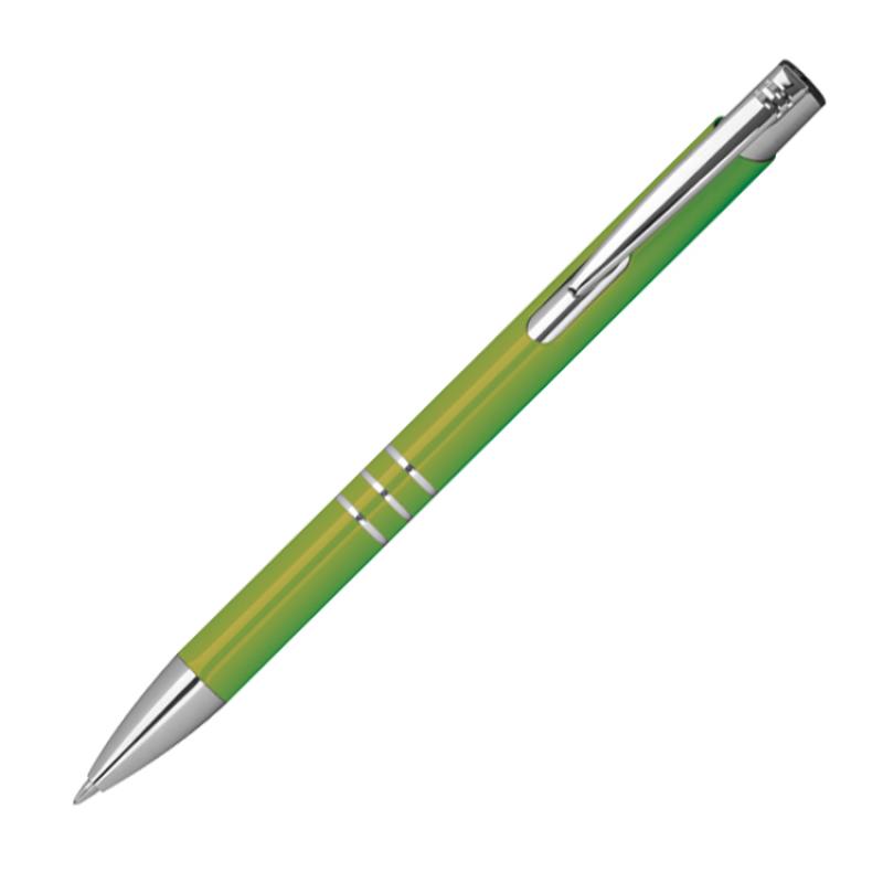 50 Kugelschreiber aus Metall mit Gravur / Farbe: hellgrün