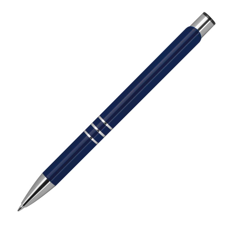 50 Kugelschreiber aus Metall mit Gravur / vollfarbig lackiert /dunkelblau (matt)