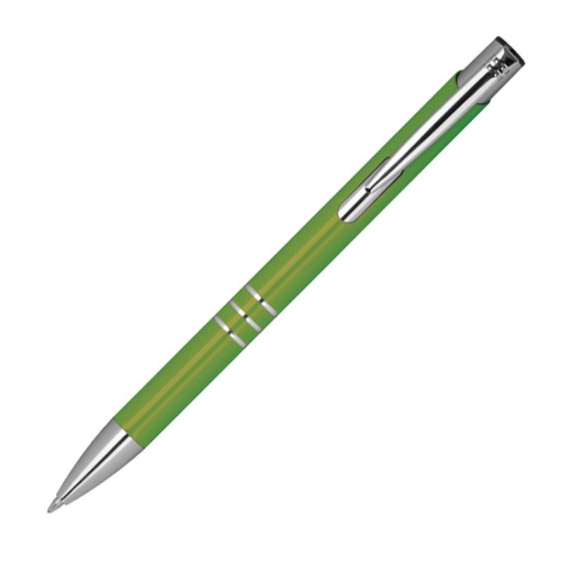 50 Kugelschreiber aus Metall mit Namensgravur - Farbe: hellgrün