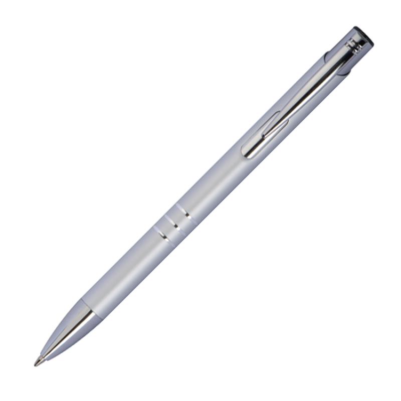 50 Kugelschreiber aus Metall mit Namensgravur - Farbe: silber