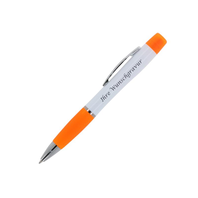 5x Kugelschreiber mit Gravur / mit dreifarbigen Textmarker / 5 Farben