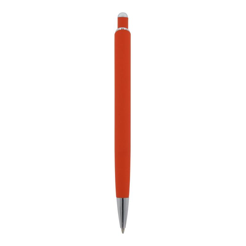 5x Kugelschreiber mit Namensgravur - aus Metall - mit Soft Touch - Farbe: orange