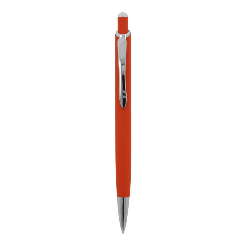 5x Kugelschreiber mit Namensgravur - aus Metall - mit Soft Touch - Farbe: orange
