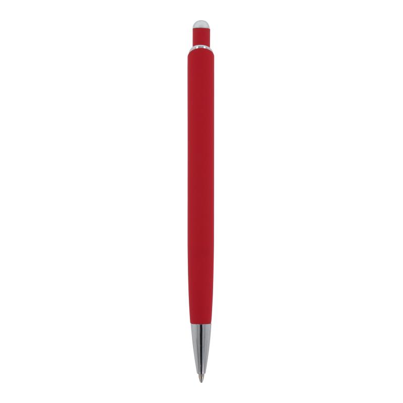 5x Kugelschreiber mit Namensgravur - aus Metall - mit Soft Touch - Farbe: rot
