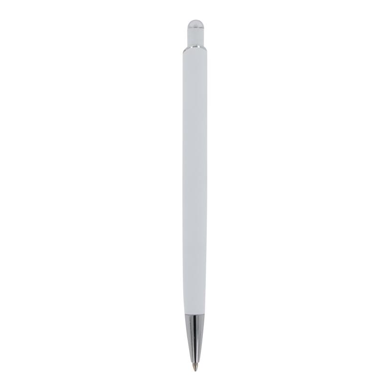 5x Kugelschreiber mit Namensgravur - aus Metall - mit Soft Touch - Farbe: weiß