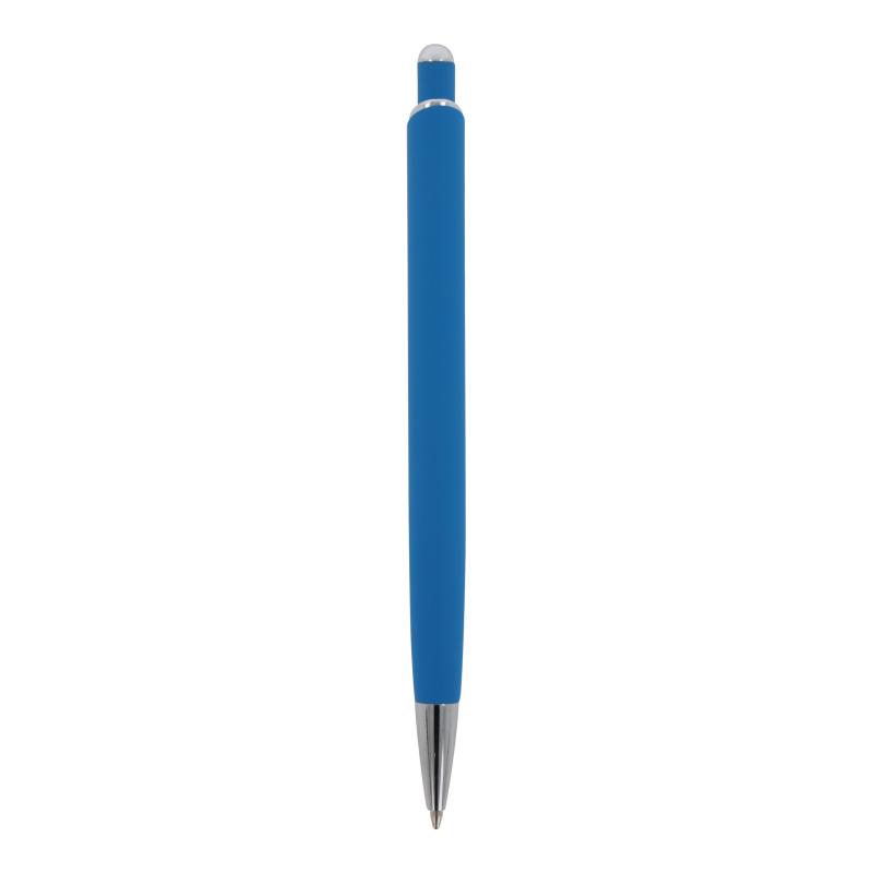 5x Kugelschreiber mit Namensgravur - aus Metall - mit Soft Touch - hellblau