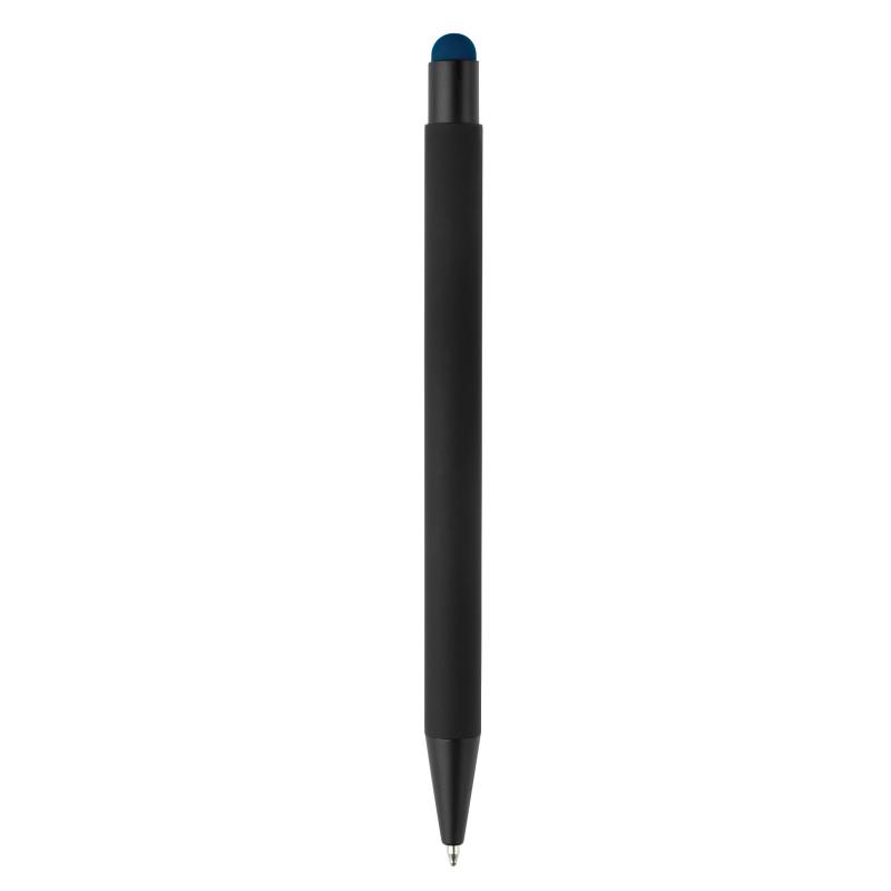5x Touchpen Kugelschreiber mit Namensgravur - aus Metall - Stylusfarbe: blau