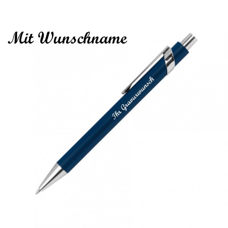 7 Metall-Kugelschreiber mit Namensgravur - mit Applikationen - 7 versch. Farben