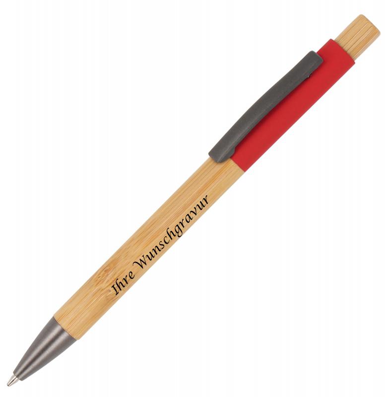 7x Holz-Kugelschreiber mit Gravur / 7 Farben