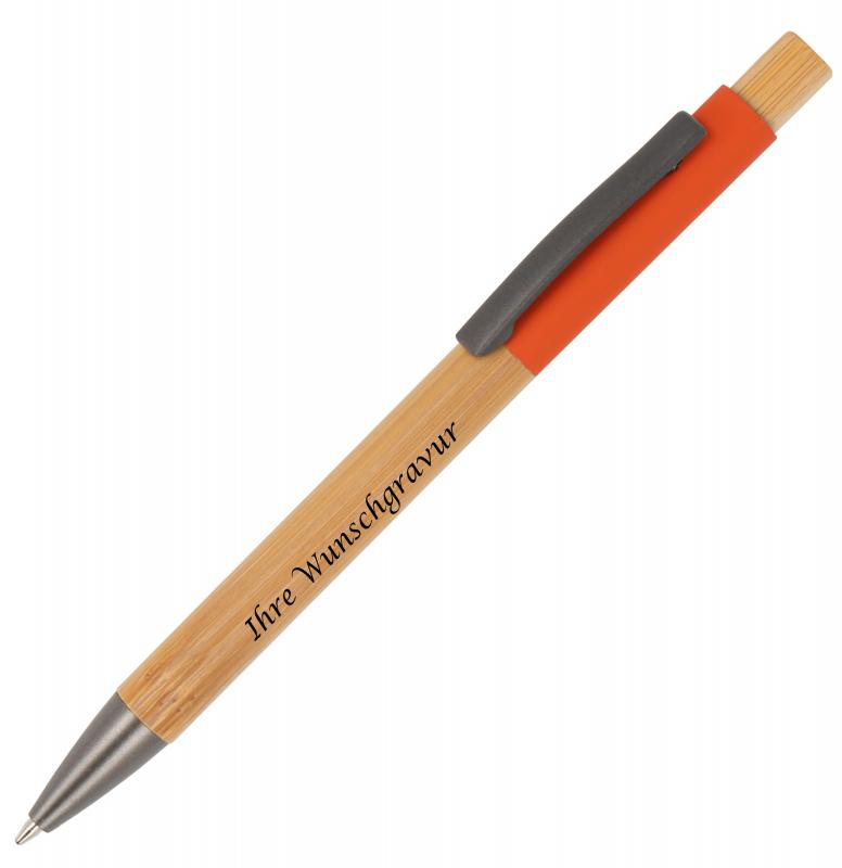 7x Holz-Kugelschreiber mit Gravur / 7 Farben
