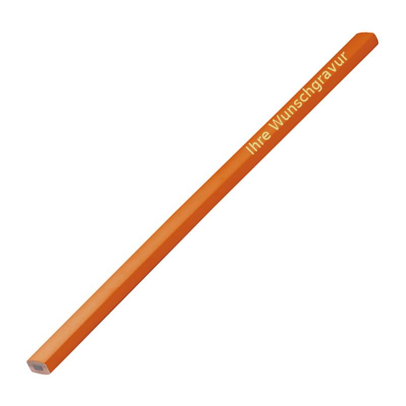 9 Zimmermannsbleistifte mit Gravur / Länge: 25cm / 9 verschiedene Farben