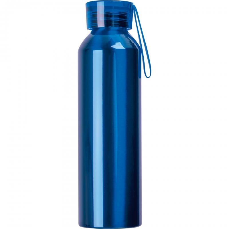 Aluminium Trinkflasche mit Gravur / mit Trageschlaufe / 600ml / Farbe: blau