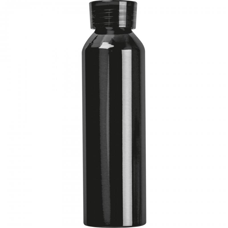 Aluminium Trinkflasche mit Gravur / mit Trageschlaufe / 600ml / Farbe: schwarz
