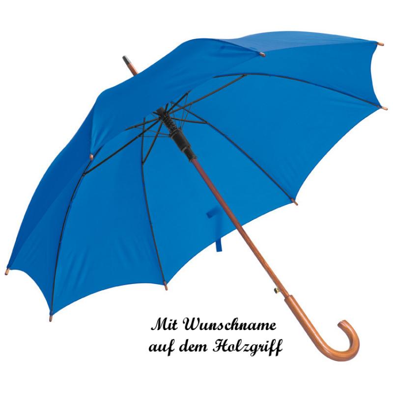 Automatik-Regenschirm mit Namensgravur - Farbe: blau