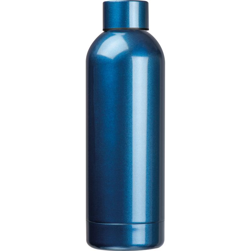 Doppelwandige Trinkflasche aus Edelstahl mit Gravur / 500 ml / Farbe: dunkelblau