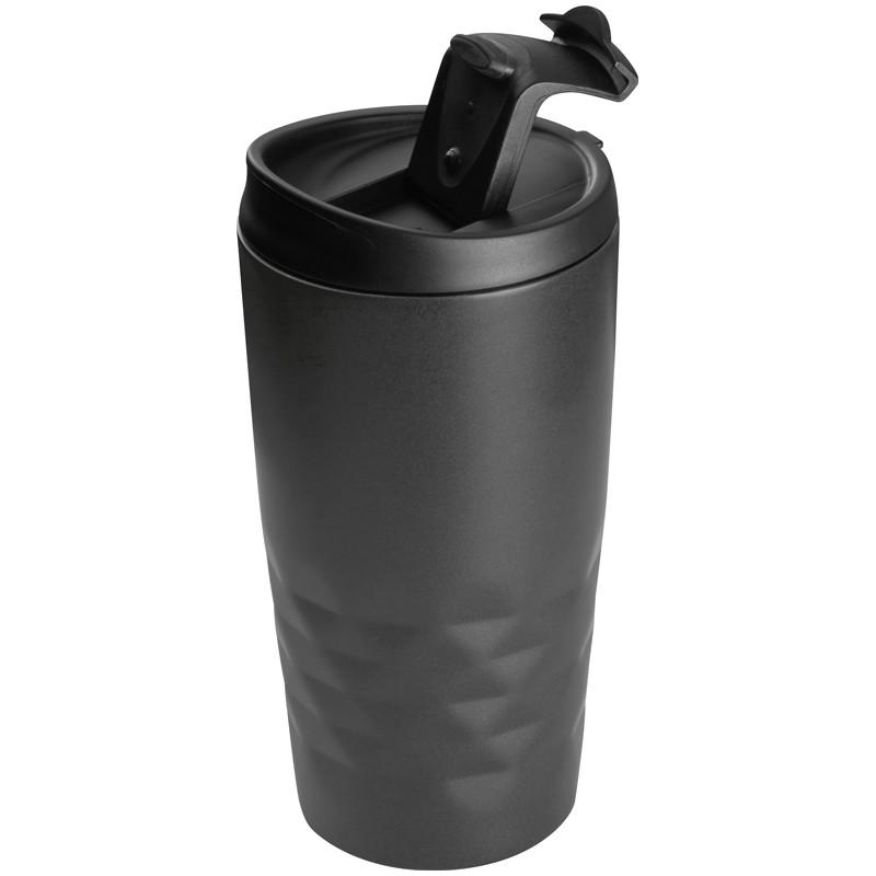 Doppelwandiger Trinkbecher mit Gravur / aus Edelstahl / 0,3l / Farbe: anthrazit