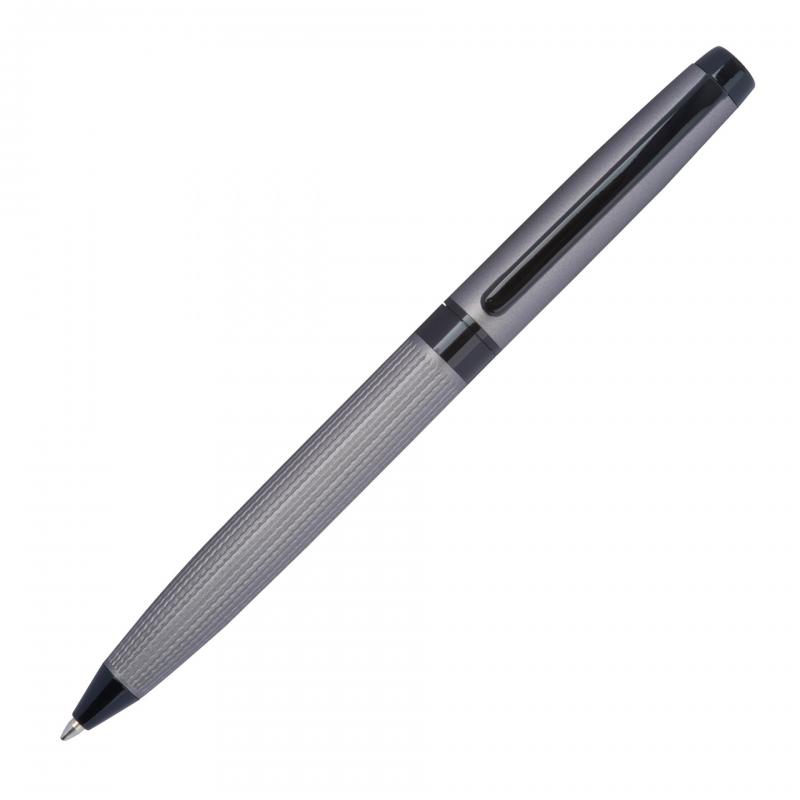 Drehkugelschreiber "CrisMa" aus Edelstahl mit Gravur / Farbe: matt-grau